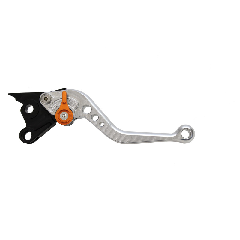 Pazzo Racing brake and clutch levers - DB-80/DC-80 silver orange non-folding short
