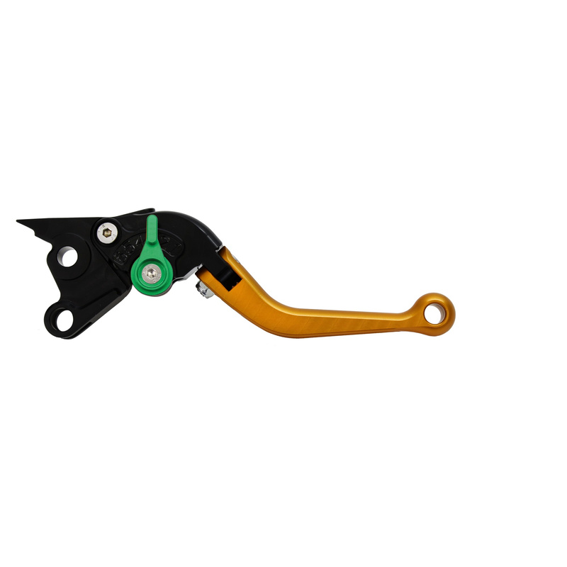 Pazzo Racing brake and clutch levers - DB-80/DC-80 gold green folding short