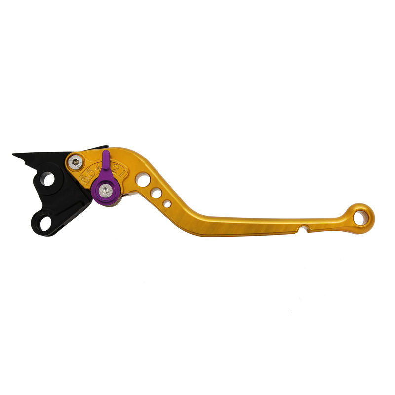 Pazzo Racing brake and clutch levers - DB-80/DC-80 gold purple non-folding long