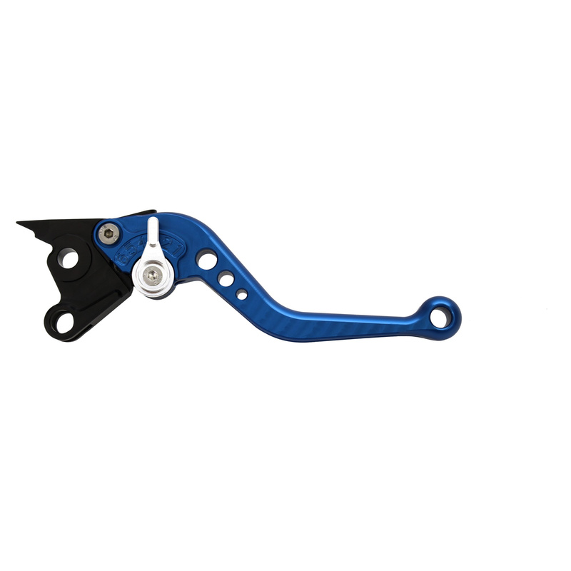 Pazzo Racing brake and clutch levers - DB-80/DC-80 blue silver non-folding short