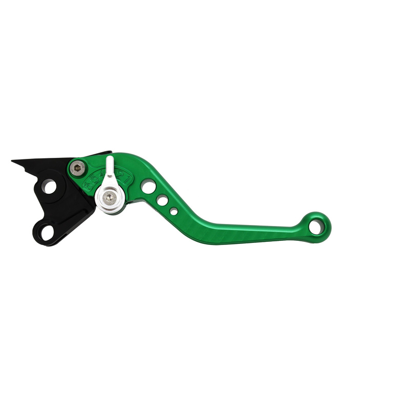 Pazzo Racing brake and clutch levers - DB-80/DC-80 green silver non-folding short