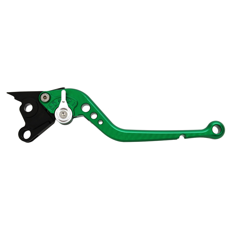 Pazzo Racing brake and clutch levers - DB-80/DC-80 green silver non-folding long