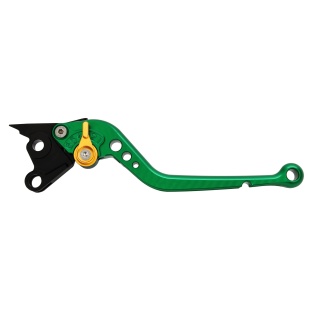 Pazzo Racing Brems- und Kupplungshebel - DB-80/DC-80 grün gold starr lang