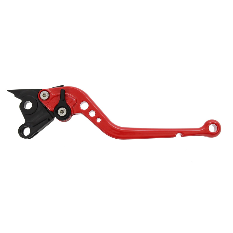 Pazzo Racing brake and clutch levers - DB-80/DC-80 red powder coated black non-folding long