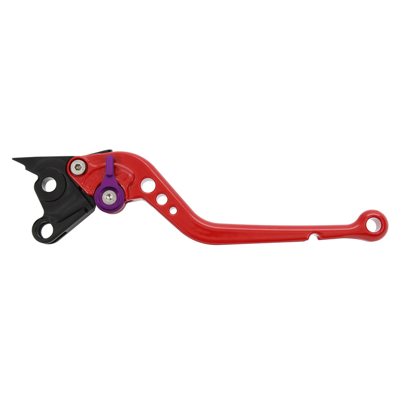 Pazzo Racing brake and clutch levers - DB-80/DC-80 red powder coated purple non-folding long