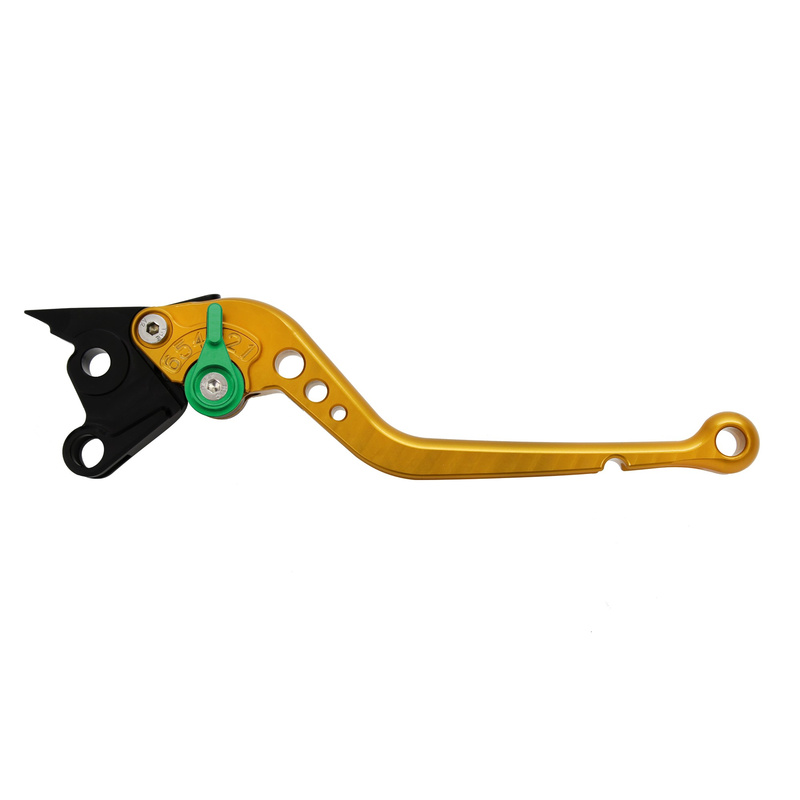 Pazzo Racing brake and clutch levers - F-99/H-11 gold green non-folding long