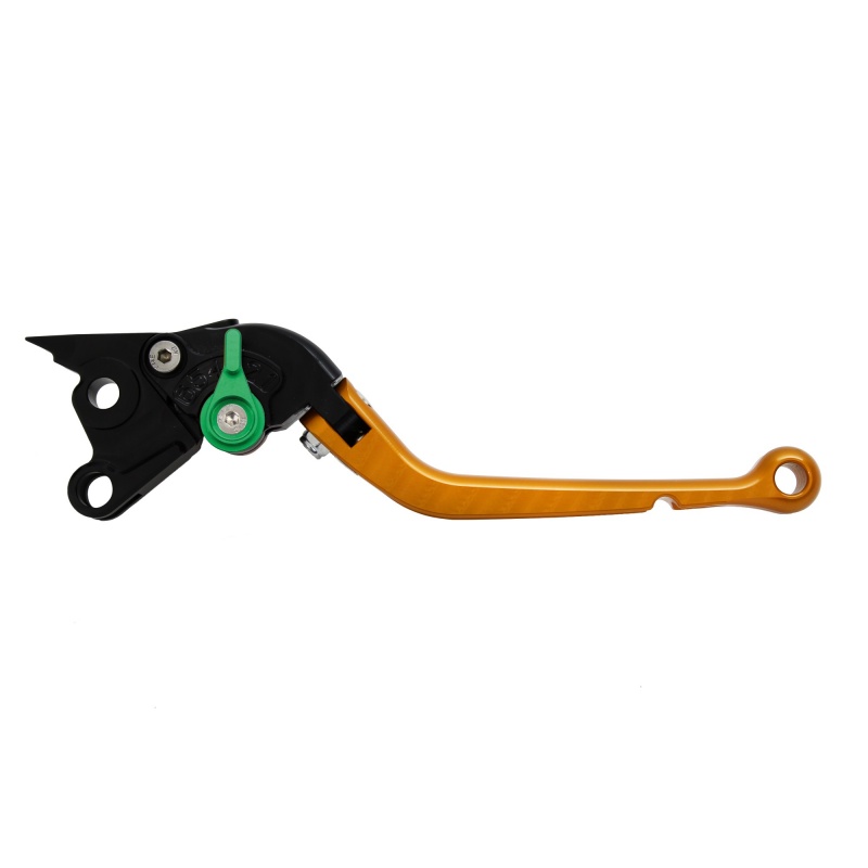 Pazzo Racing brake and clutch levers - F-99/H-11 gold green folding long