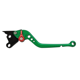Pazzo Racing Brems- und Kupplungshebel - F-99/H-11 grün rot starr lang