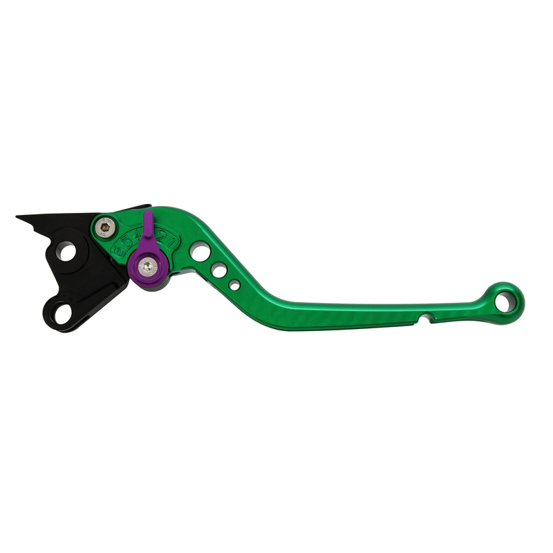Pazzo Racing brake and clutch levers - F-99/H-11 green purple non-folding long