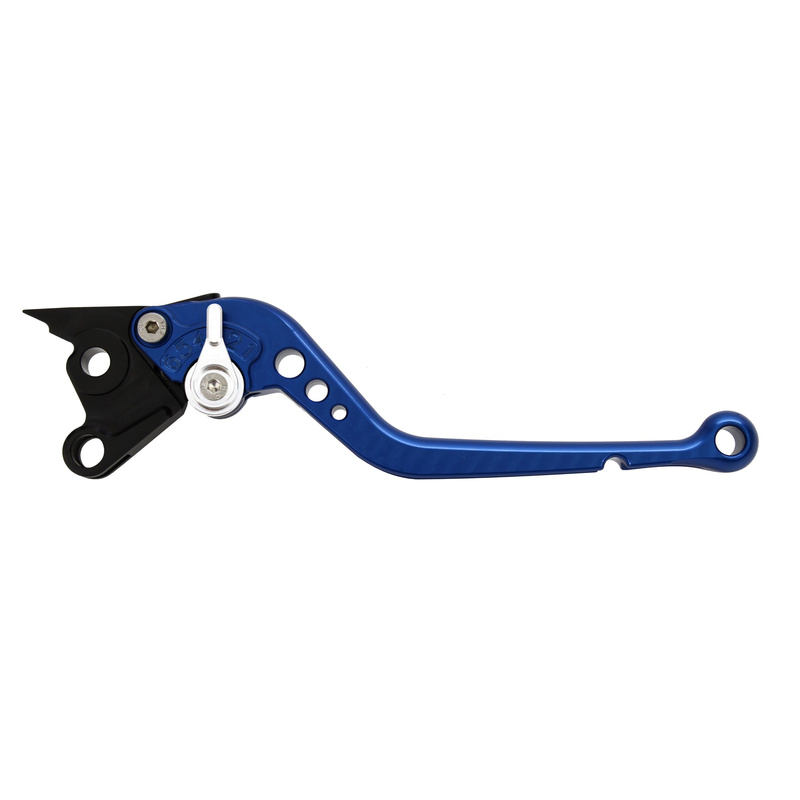Pazzo Racing brake and clutch levers - F-16/V-4A blue silver non-folding long