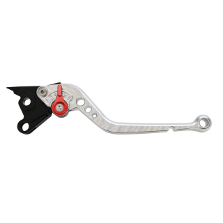 Pazzo Racing clutch lever - V-4A silver red non-folding long